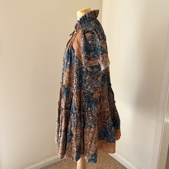 NWOT! HUNTER BELL Merritt prairie patchwork ruffled dress. - Picture 6 of 15